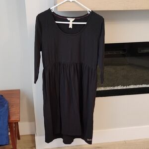 Matilda Jane 3/4 Sleeve Empire Waist Black Scoop Neck Cotton Dress Size Large